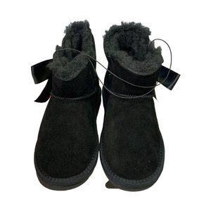 NEW Amelia Style Girls Youth Sz 10 Black Genuine Suede Ankle Boots